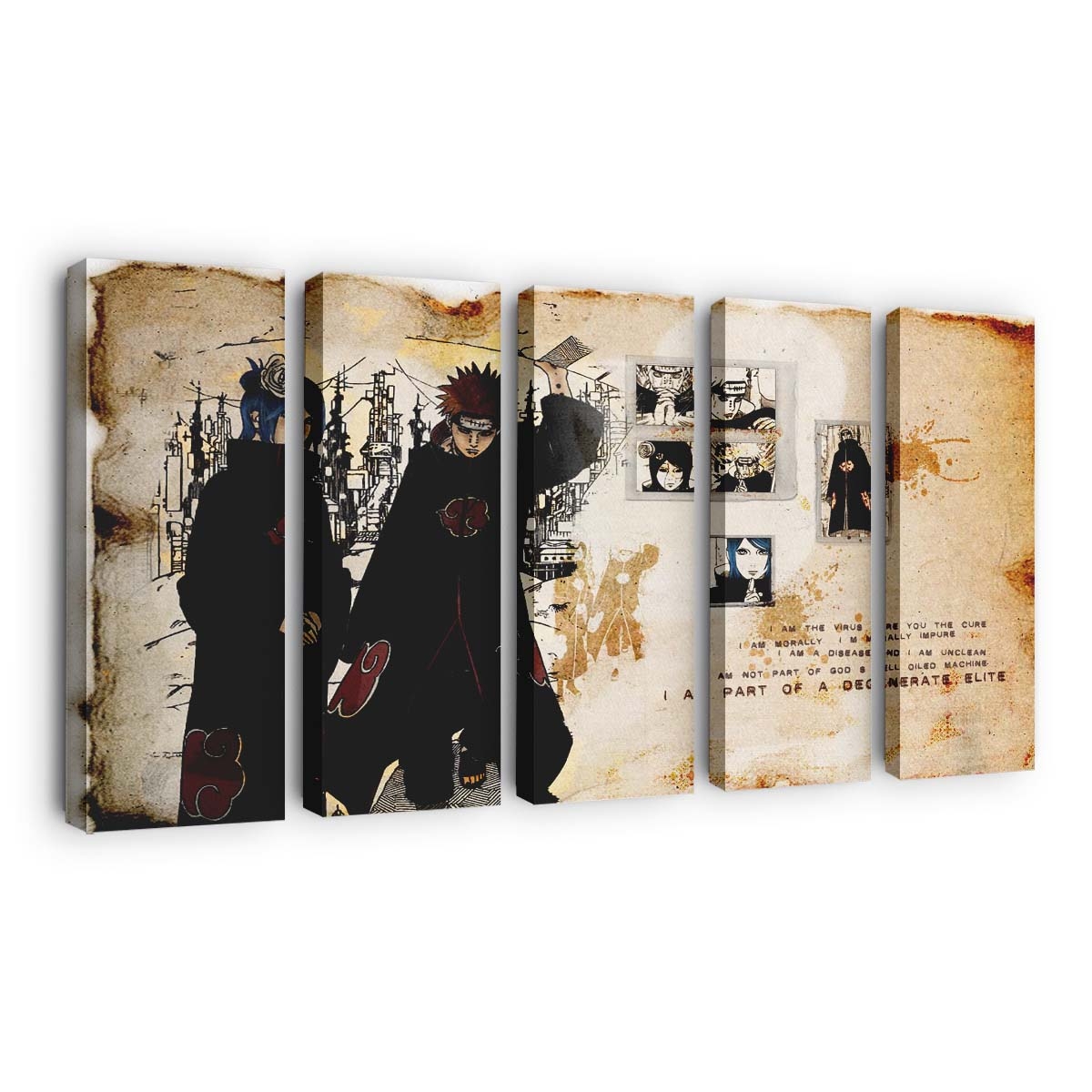 Akatsuki Anime Naruto Shippuuden Konan Pein - Anime Wandbild - Leinwandbild akatsukianimenaruto shippuuden1280x800