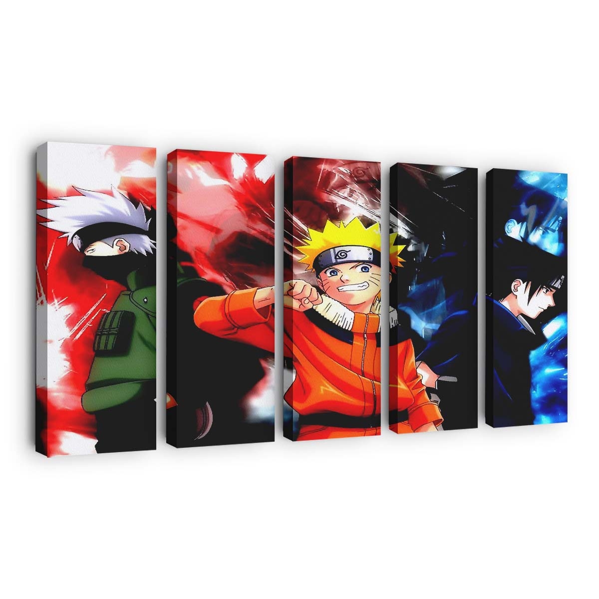 Anime Boys Hatake Kakashi Naruto Shippuuden Uzumaki Naruto Uchiha Sasuke - Anime Wandbild - Leinwandbild animeanime boyshatake kakashinaruto shippuudenuzumaki narutouchiha sasuke