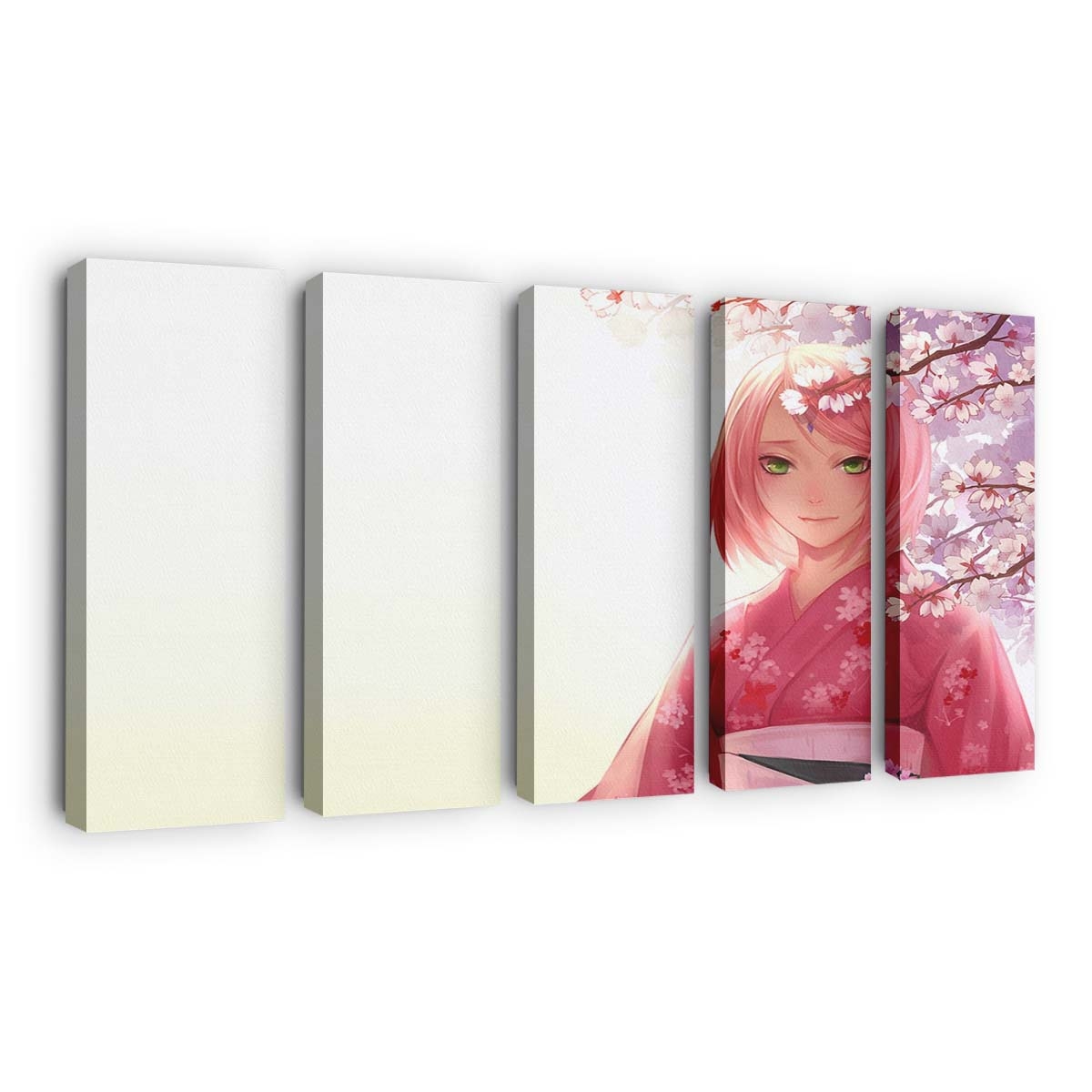 Anime Girls Naruto Shippuuden Haruno Sakura Cherry Blossom Pink - Anime Wandbild - Leinwandbild animeanime girlsnaruto shippuudenharuno sakuracherry blossompink