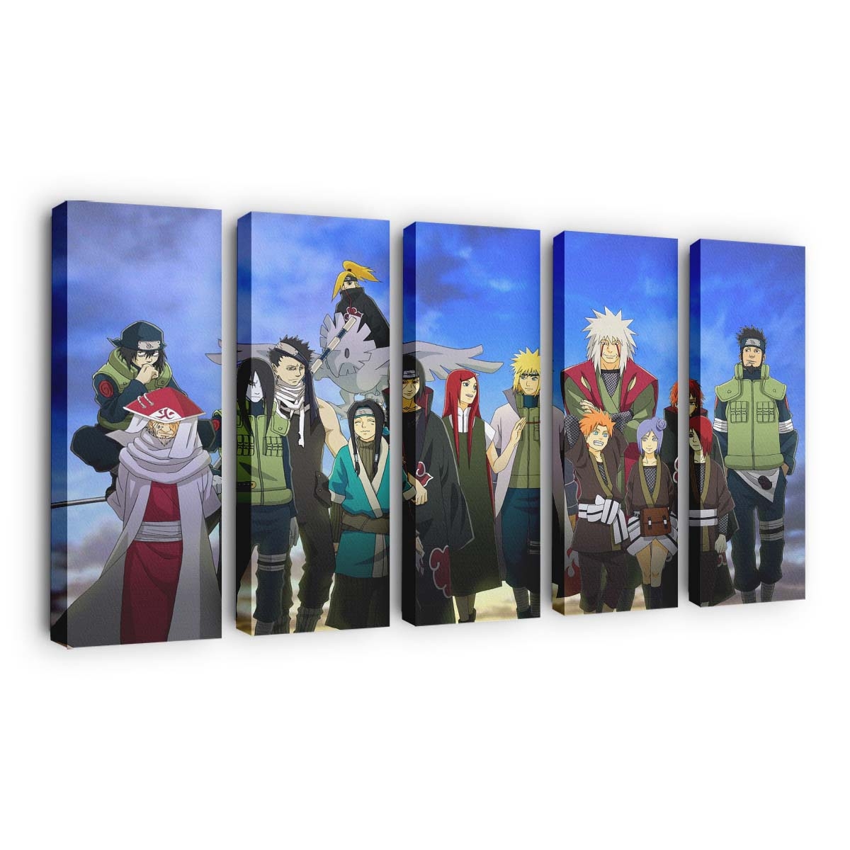 Anime Artwork Naruto Shippuuden Namikaze Minato Hokage Sasori - Anime Wandbild - Leinwandbild animeartworknaruto shippuudennamikaze minatohokagesasori