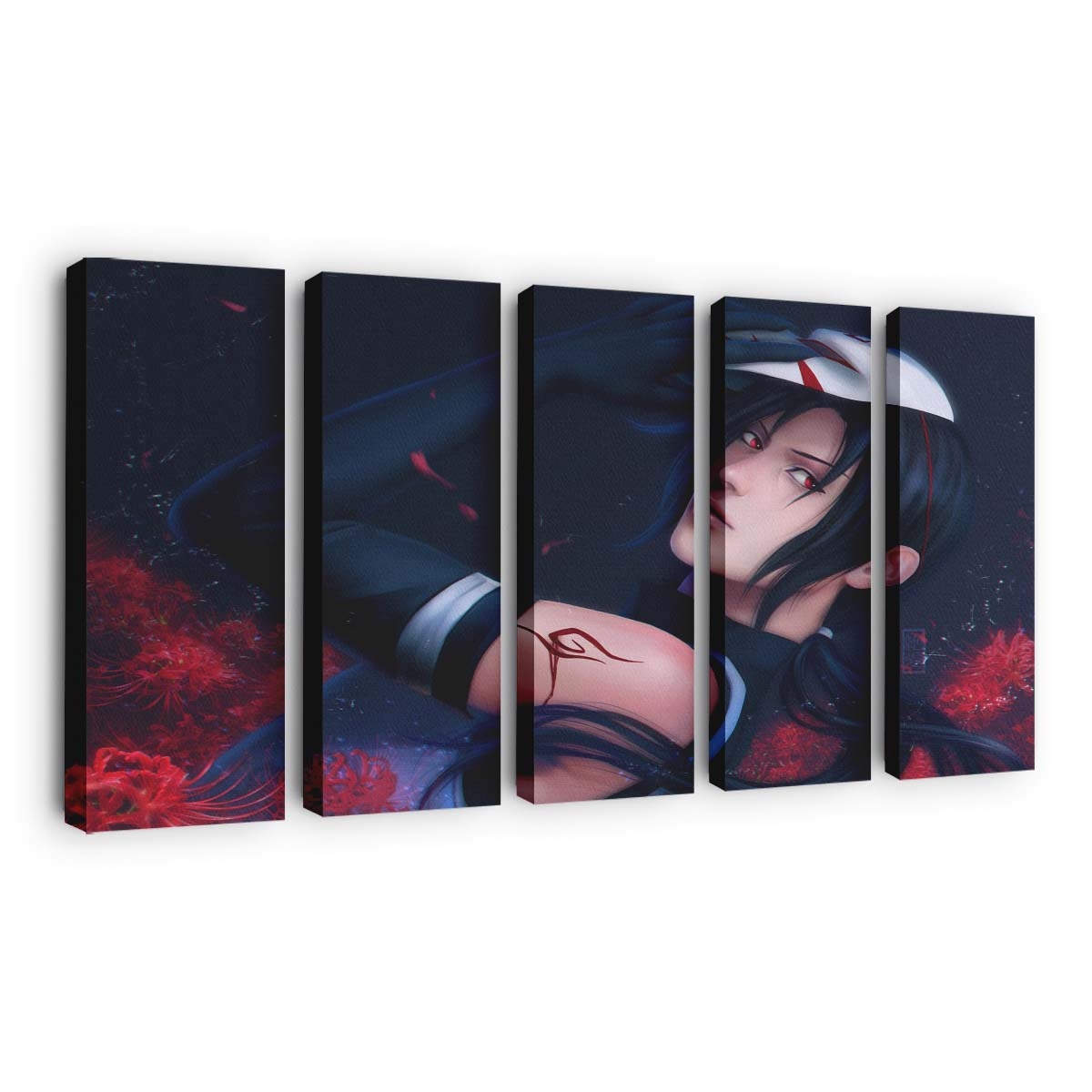 Anime Black Hair Art Naruto Face Clothing - Anime Wandbild - Leinwandbild animeblack hairartnarutofaceclothing