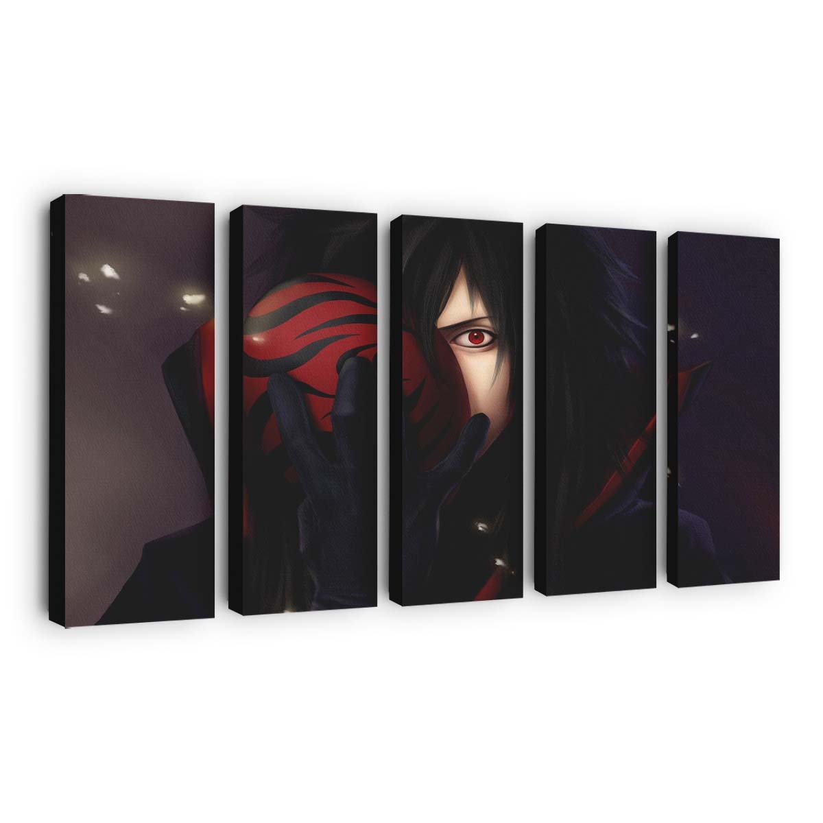 Anime Black Hair Naruto Shippuuden Sharingan Moudemon - Anime Wandbild - Leinwandbild animeblack hairnaruto shippuudensharinganmouthdemon