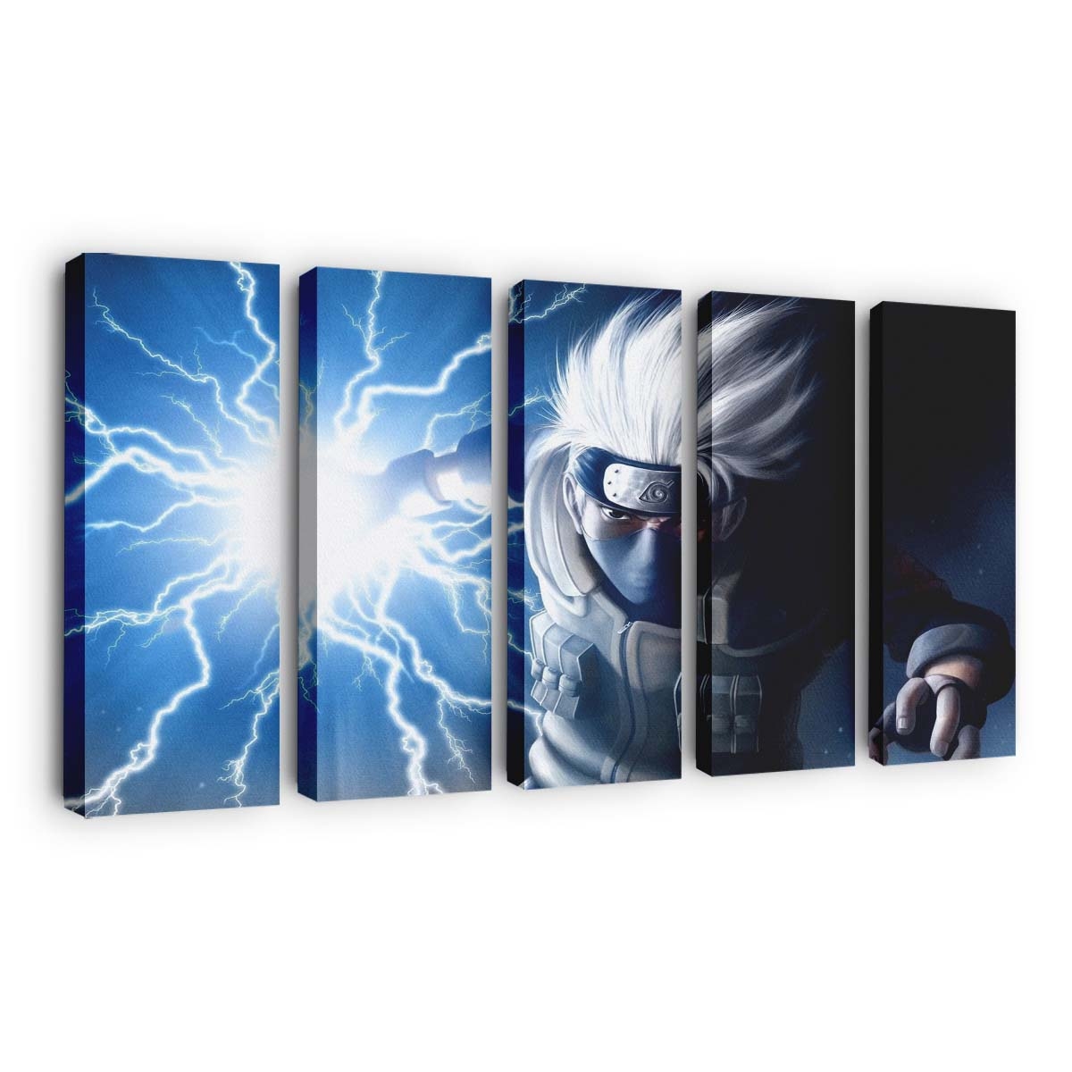 Anime Blue Art Naruto Darkness Hatake Kakashi - Anime Wandbild - Leinwandbild animeblueartnarutodarknesshatake kakashi