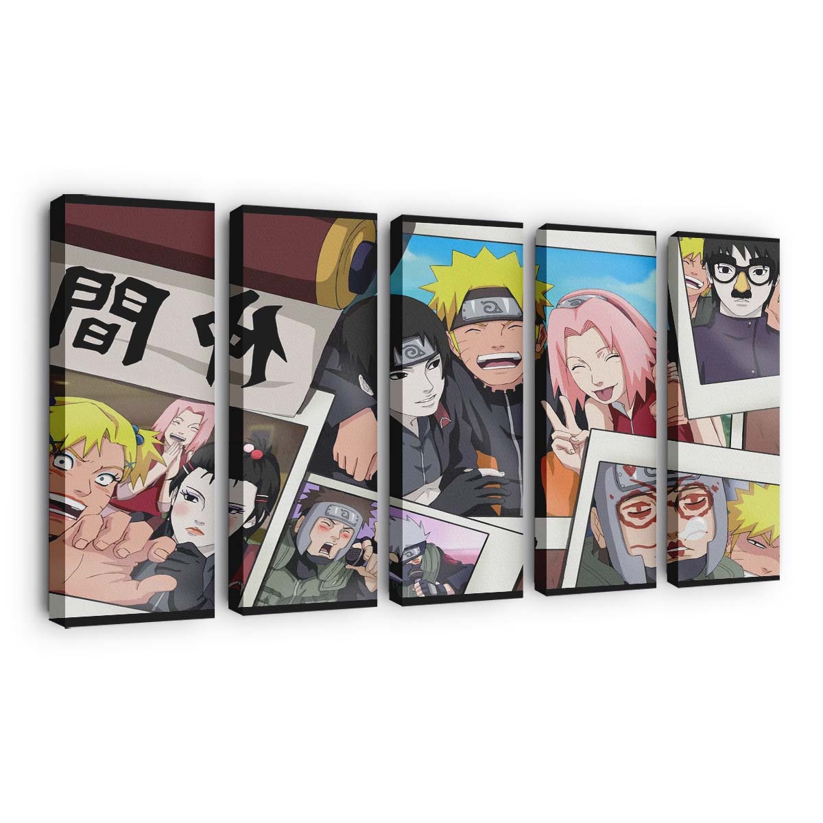 Anime Cartoon Black Hair Hatake Kakashi Anime Girls Collage - Anime Wandbild - Leinwandbild animecartoonblack hairhatake kakashianime girlscollage