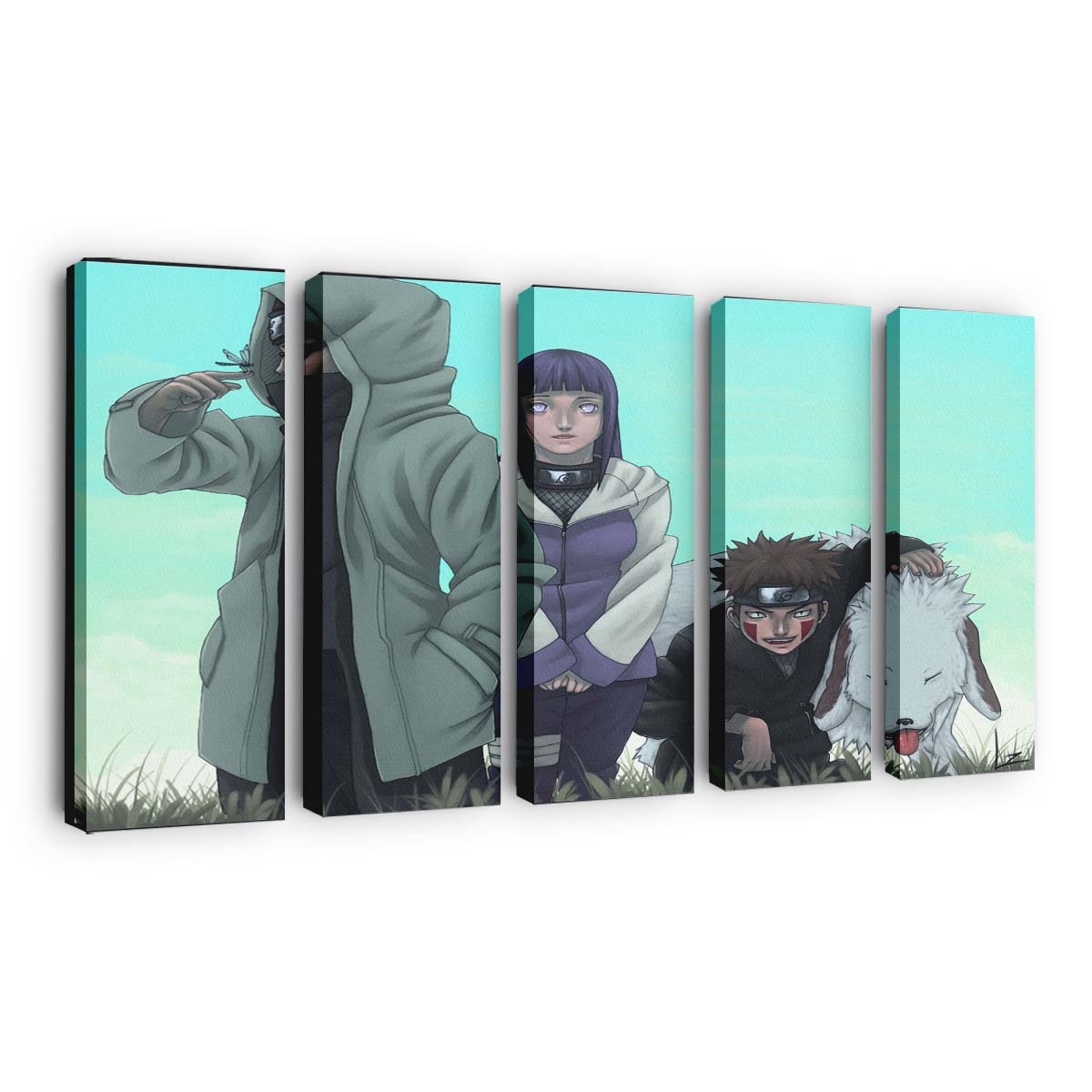 Anime Cartoon Naruto Shippuuden Hyuuga Hinata Inuzuka Kiba Aburame Shino - Anime Wandbild - Leinwandbild animecartoonnaruto shippuudenhyuuga hinatainuzuka kibaaburame shino