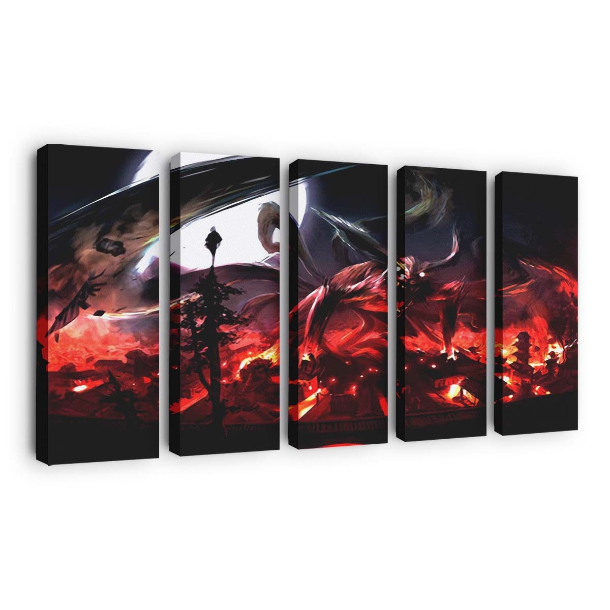 Anime Fire Naruto Shippuuden Creature Kyuubi Flame - Anime Wandbild - Leinwandbild animefirenaruto shippuudencreaturekyuubiflame