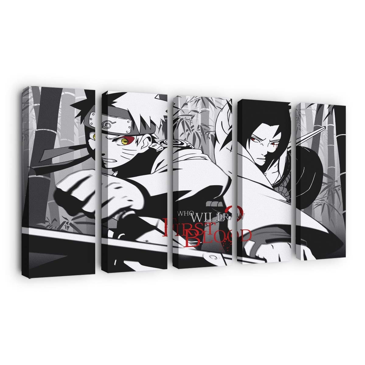 Anime Battle Cartoon Guys Posture - Anime Wandbild - Leinwandbild animeillustrationbattlecartoonguysposture