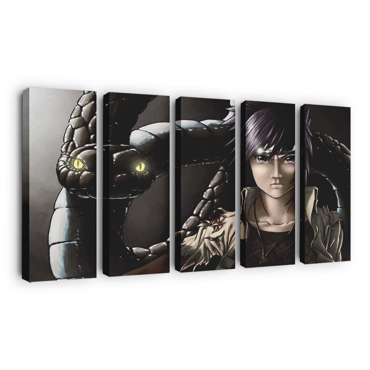 Anime Manga Naruto Shippuuden Comics Snake Glowing Eyes - Anime Wandbild - Leinwandbild animemanganaruto shippuudencomicssnakeglowing eyes