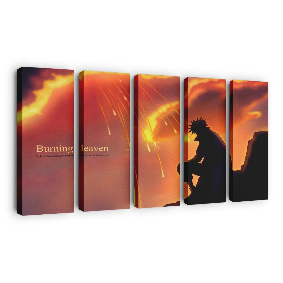 Anime Manga Naruto Shippuuden Namikaze Minato Sunset Silhouette - Anime Wandbild - Leinwandbild animemanganaruto shippuudennamikaze minatosunsetsilhouette
