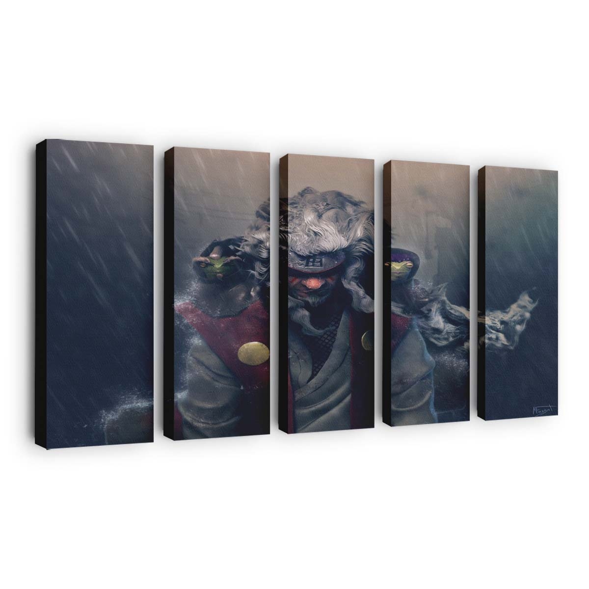 Anime Men Digital Art Fantasy Art White Hair Rain - Anime Wandbild - Leinwandbild animemendigital artfantasy artwhite hairrain 0001