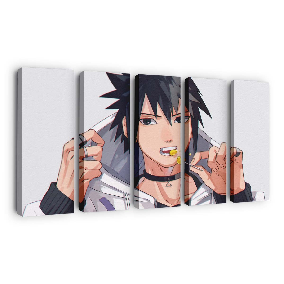 Anime Naruto Anime Street Style Uchiha Sasuke - Anime Wandbild - Leinwandbild animenaruto animestreet styleuchiha sasuke