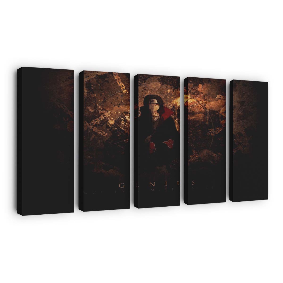 Anime Naruto Shippuuden Akatsuki Grunge Midnight Uchiha Itachi - Anime Wandbild - Leinwandbild animenaruto shippuudenakatsukigrungemidnightuchiha itachi