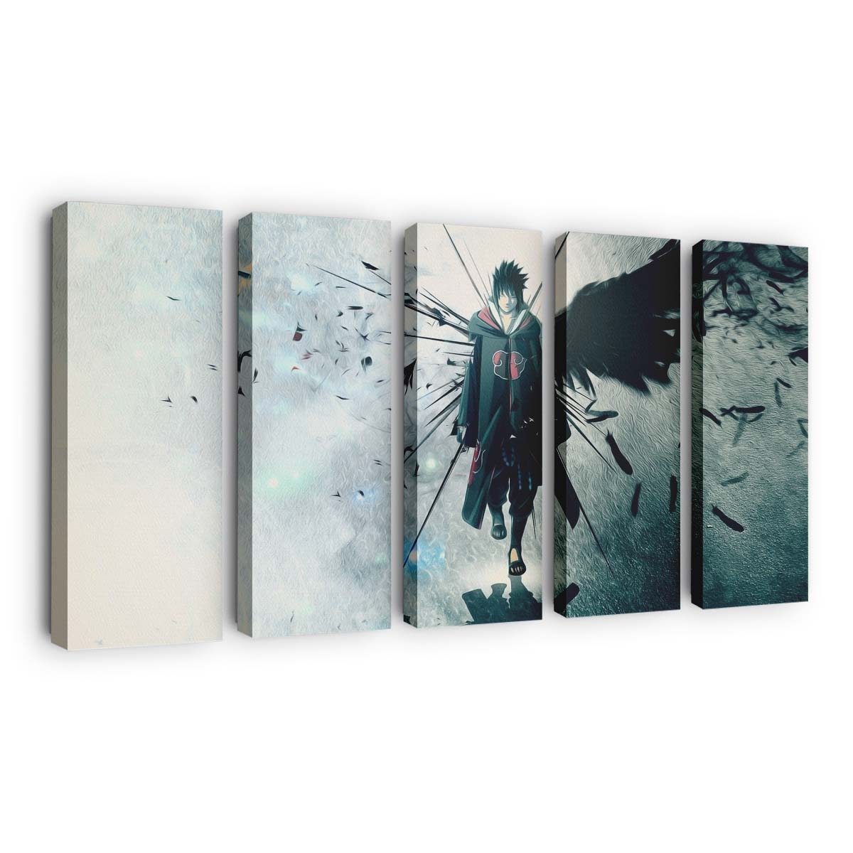 Anime Naruto Shippuuden Anime Boys Wings Blue Uchiha Sasuke - Anime Wandbild - Leinwandbild animenaruto shippuudenanime boyswingsblueuchiha sasuke