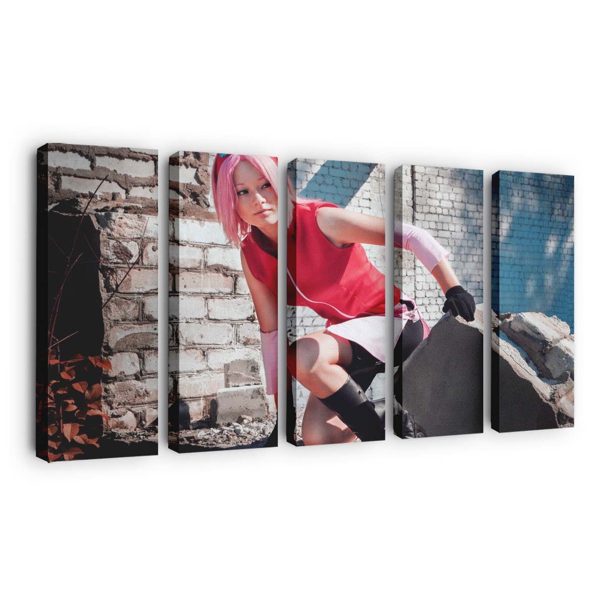 Anime Naruto Shippuuden Cosplay Model Fashion Pink Hair - Anime Wandbild - Leinwandbild animenaruto shippuudencosplaymodelfashionpink hair