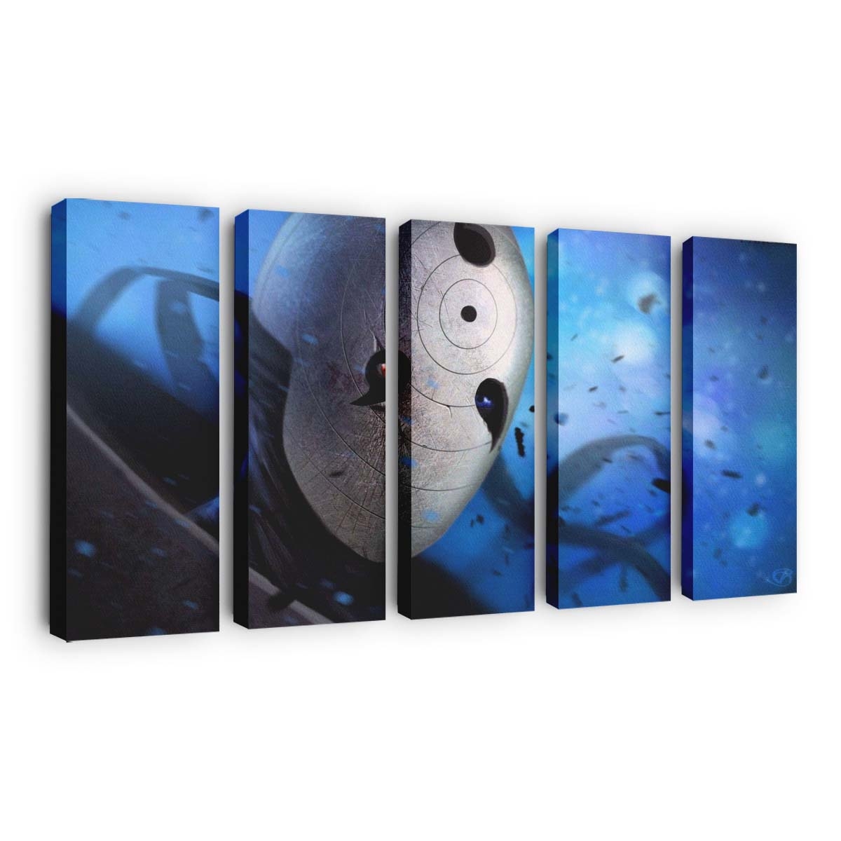 Anime Naruto Shippuuden Sharingan Space Fish Blue - Anime Wandbild - Leinwandbild animenaruto shippuudensharinganspacefishblue