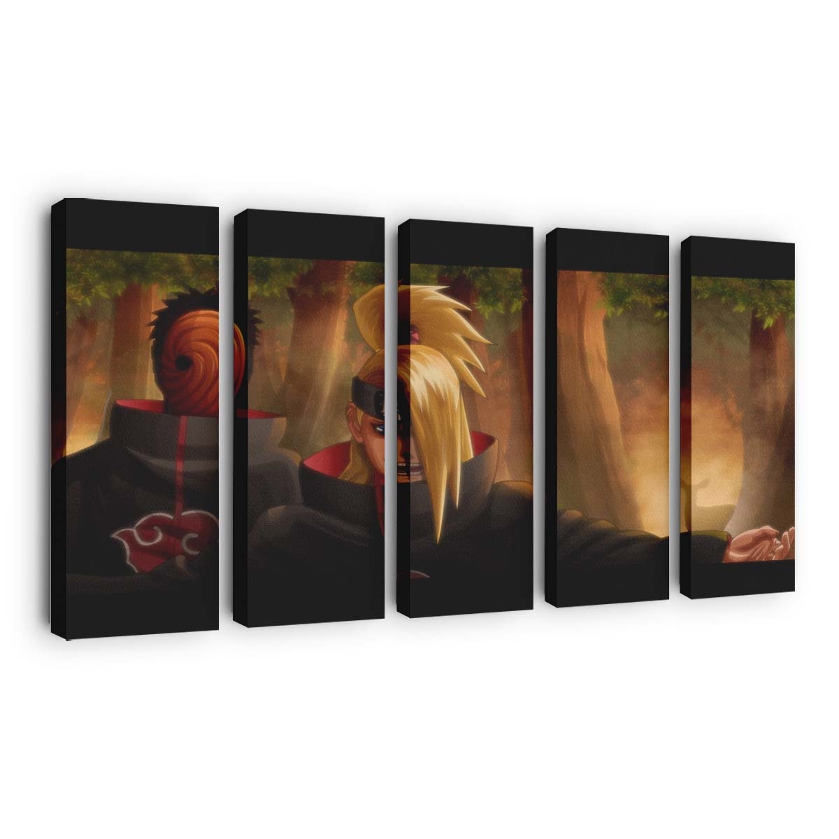 Anime Naruto Shippuuden Tobi Deidara Akatsuki Darkness - Anime Wandbild - Leinwandbild animenaruto shippuudentobideidaraakatsukidarkness