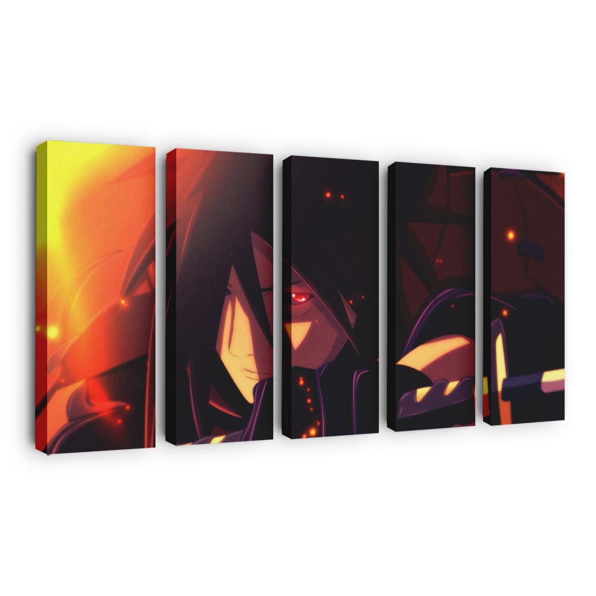 Anime Naruto Shippuuden Uchiha Madara Night Red Light - Anime Wandbild - Leinwandbild animenaruto shippuudenuchiha madaranightredlight
