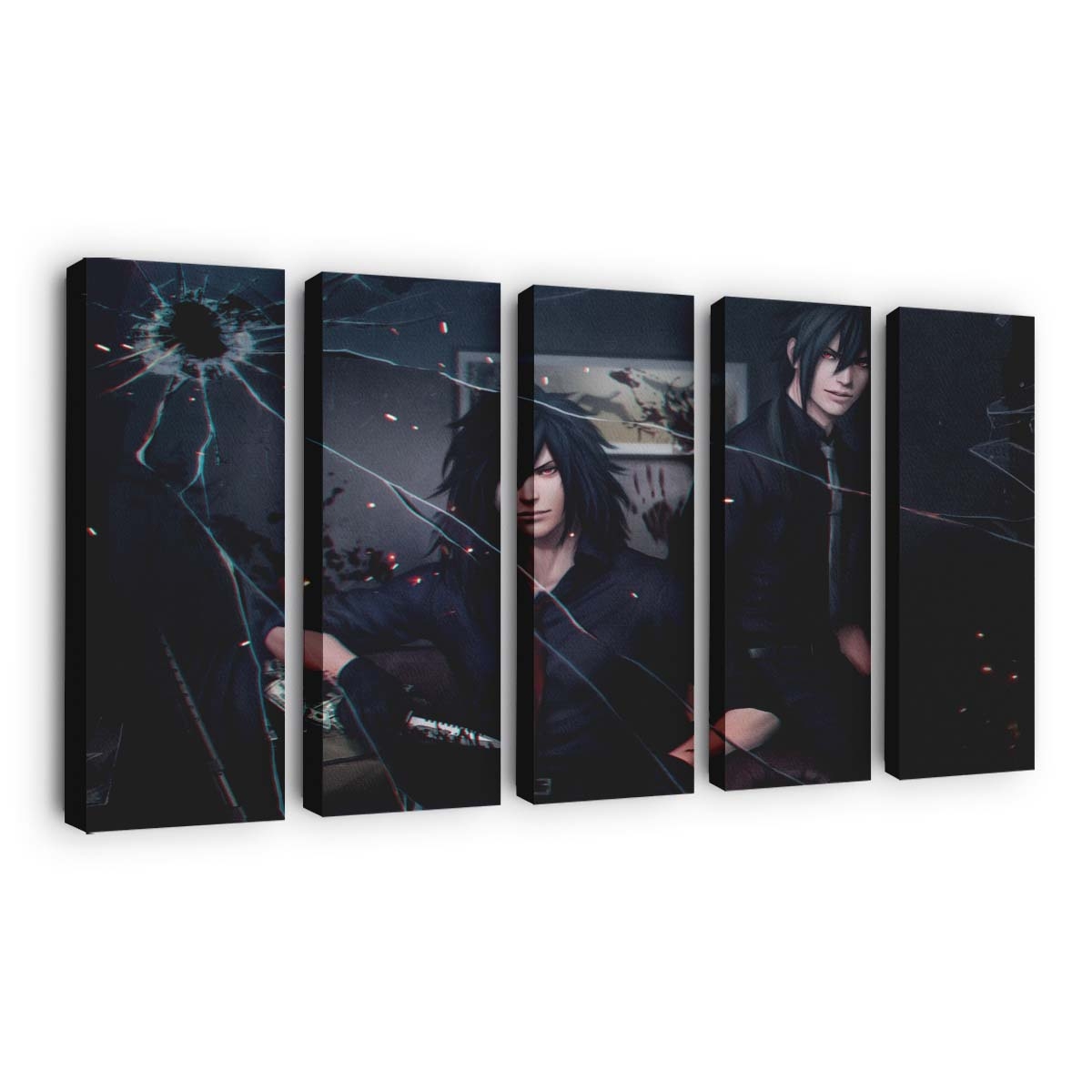 Anime Naruto Glass Midnight Crack Darkness - Anime Wandbild - Leinwandbild animenarutoglassmidnightcrackdarkness