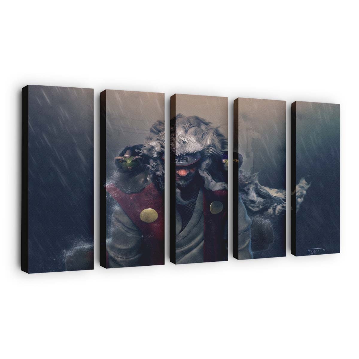 Anime Rain Men Digital Art Fantasy Art White Hair - Anime Wandbild - Leinwandbild animerainmendigital artfantasy artwhite hair