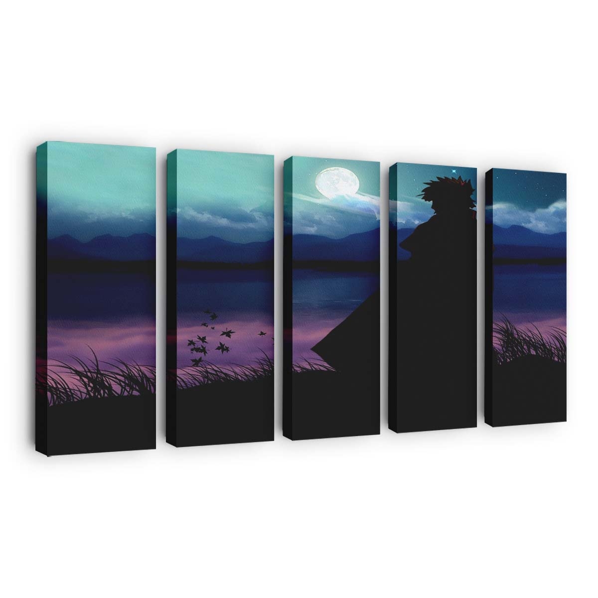 Anime Reflection Sunset Night Silhouette Sunrise - Anime Wandbild - Leinwandbild animereflectionsunsetnightsilhouettesunrise