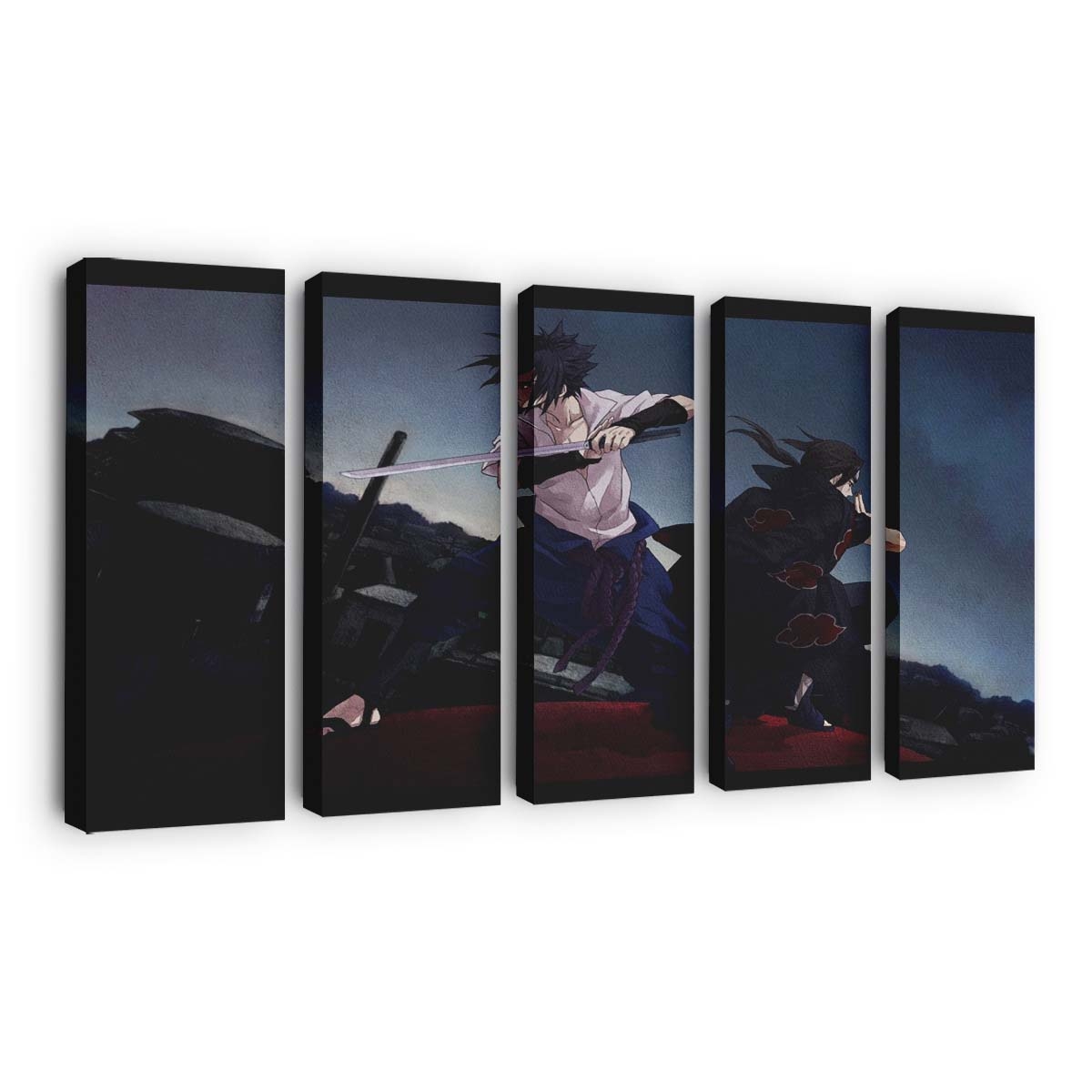 Anime Sky Naruto Shippuuden Brothers Anime Boys Sword - Anime Wandbild - Leinwandbild animeskynaruto shippuudenbrothersanime boyssword