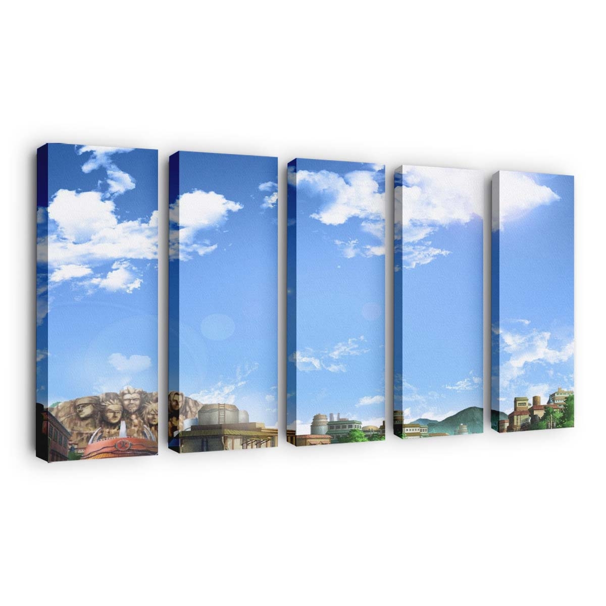 Anime Sky Sunlight City Cityscape Clouds - Anime Wandbild - Leinwandbild animeskysunlightcitycityscapeclouds