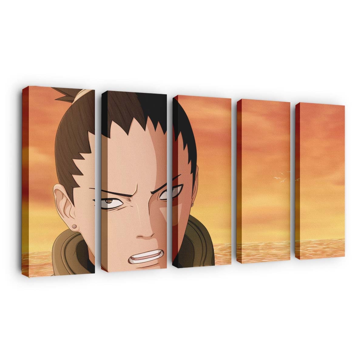 Anime Sky Water Clouds Hair Nara Shikamaru - Anime Wandbild - Leinwandbild animeskywatercloudshairnara shikamaru