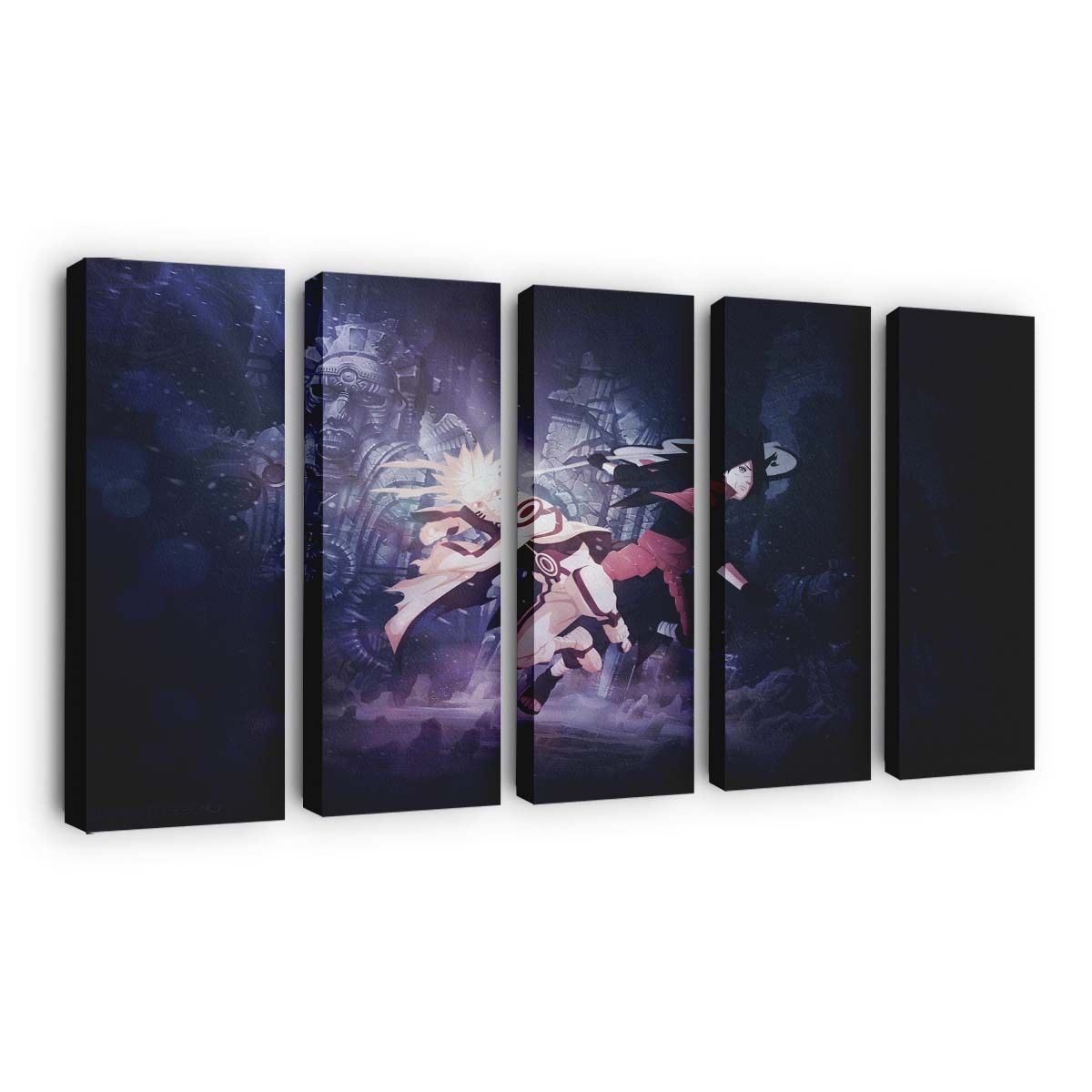 Anime Space Naruto Shippuuden Uzumaki Naruto Uchiha Madara Night - Anime Wandbild - Leinwandbild animespacenaruto shippuudenuzumaki narutouchiha madaranight