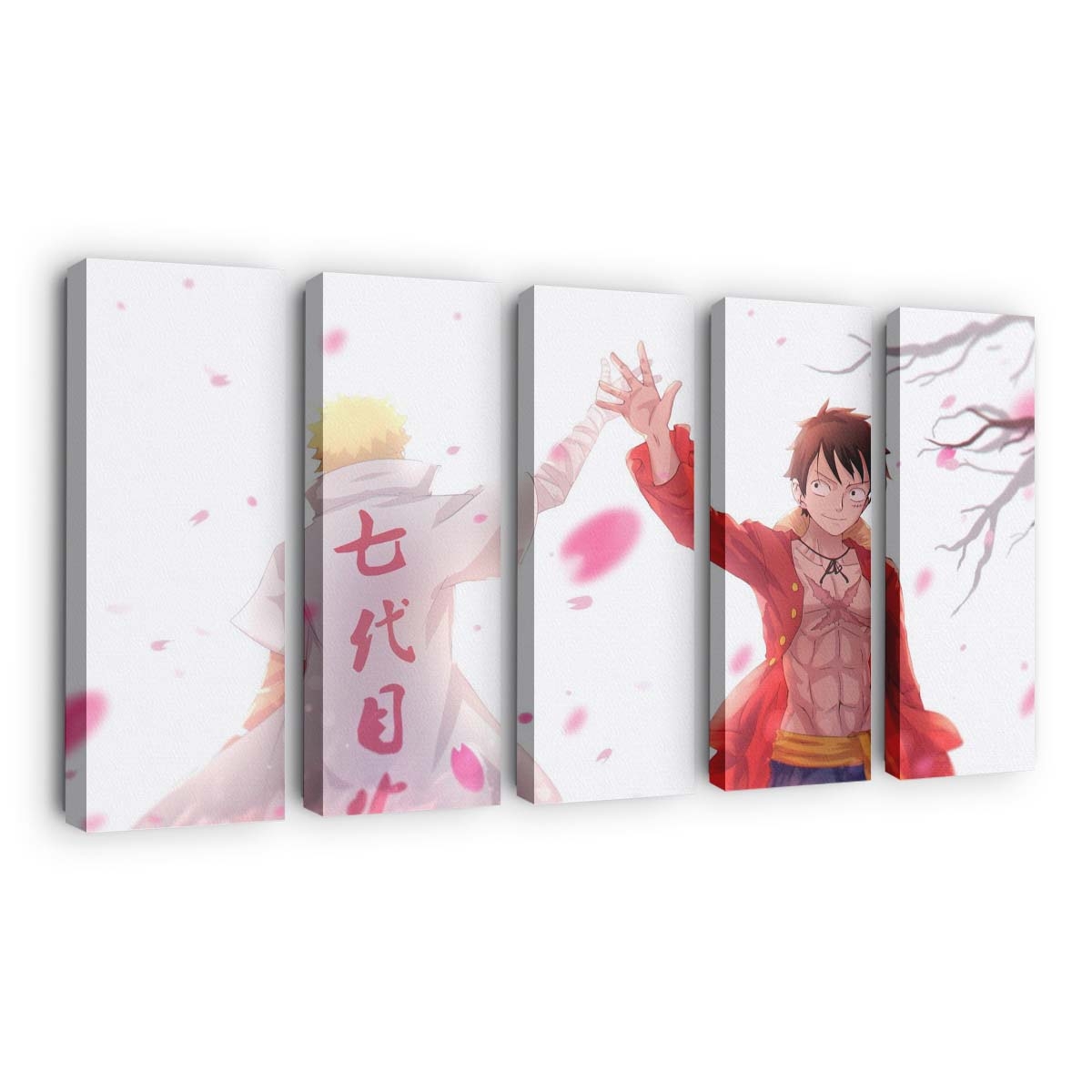 Anime Uzumaki Naruto Cherry Blossom Monkey D Luffy One Piece - Anime Wandbild - Leinwandbild animeuzumaki naruto1600x822 pxcherry blossommonkey d luffyone piece