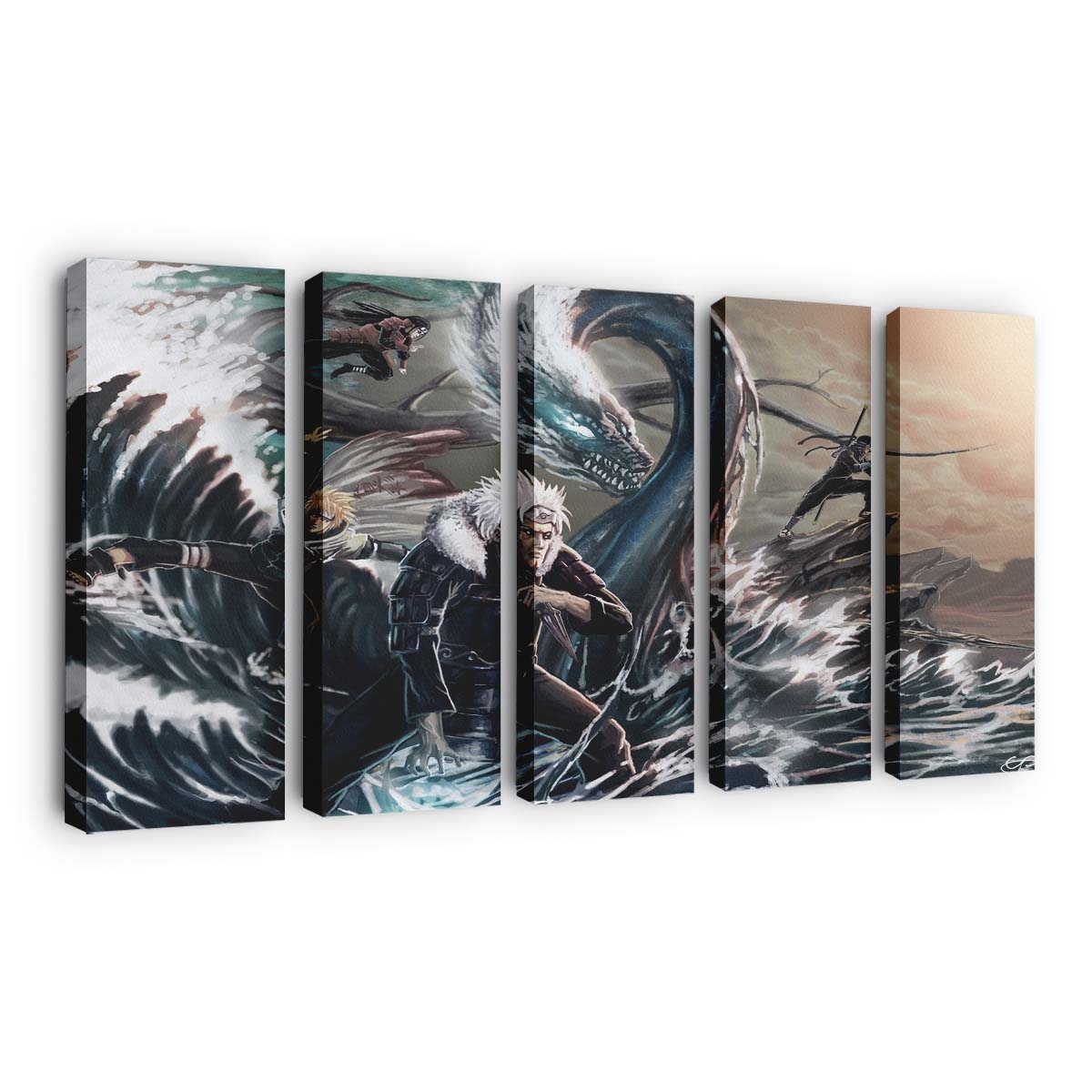 Artwork Hashirama Hiruzen Hokage Minato - Anime Wandbild - Leinwandbild artwork1440x900