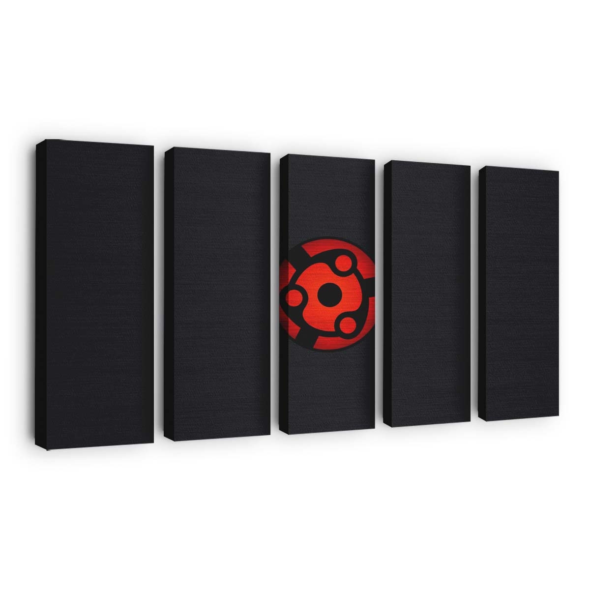 Black Naruto Shippuuden Red Text Logo - Anime Wandbild - Leinwandbild blackillustrationnaruto