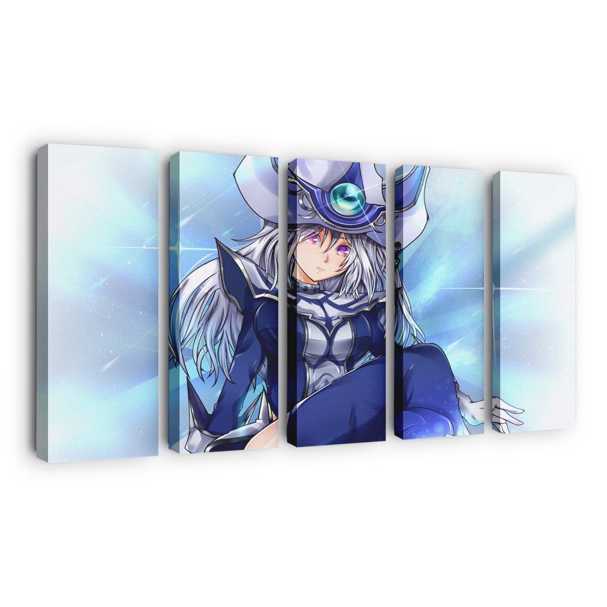 Cartoon Gesture Art Outerwear Azure Blue - Anime Wandbild - Leinwandbild cartoongestureartouterwearazureblue