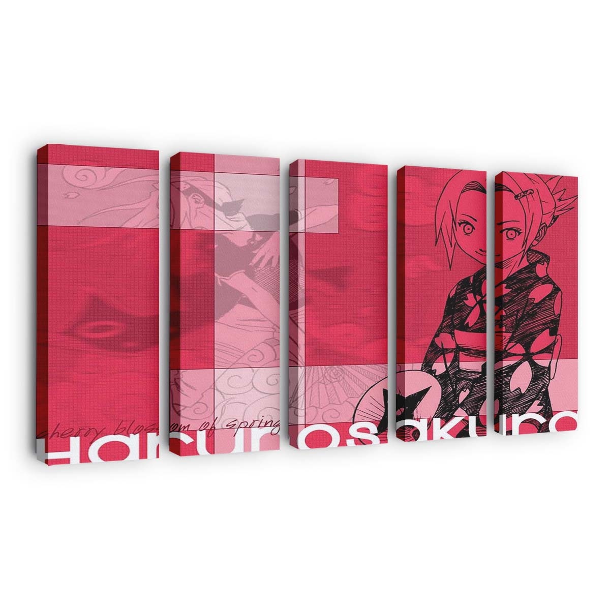 Drawing Cartoon Naruto Shippuuden Text Pattern - Anime Wandbild - Leinwandbild drawingillustrationcartoonnaruto