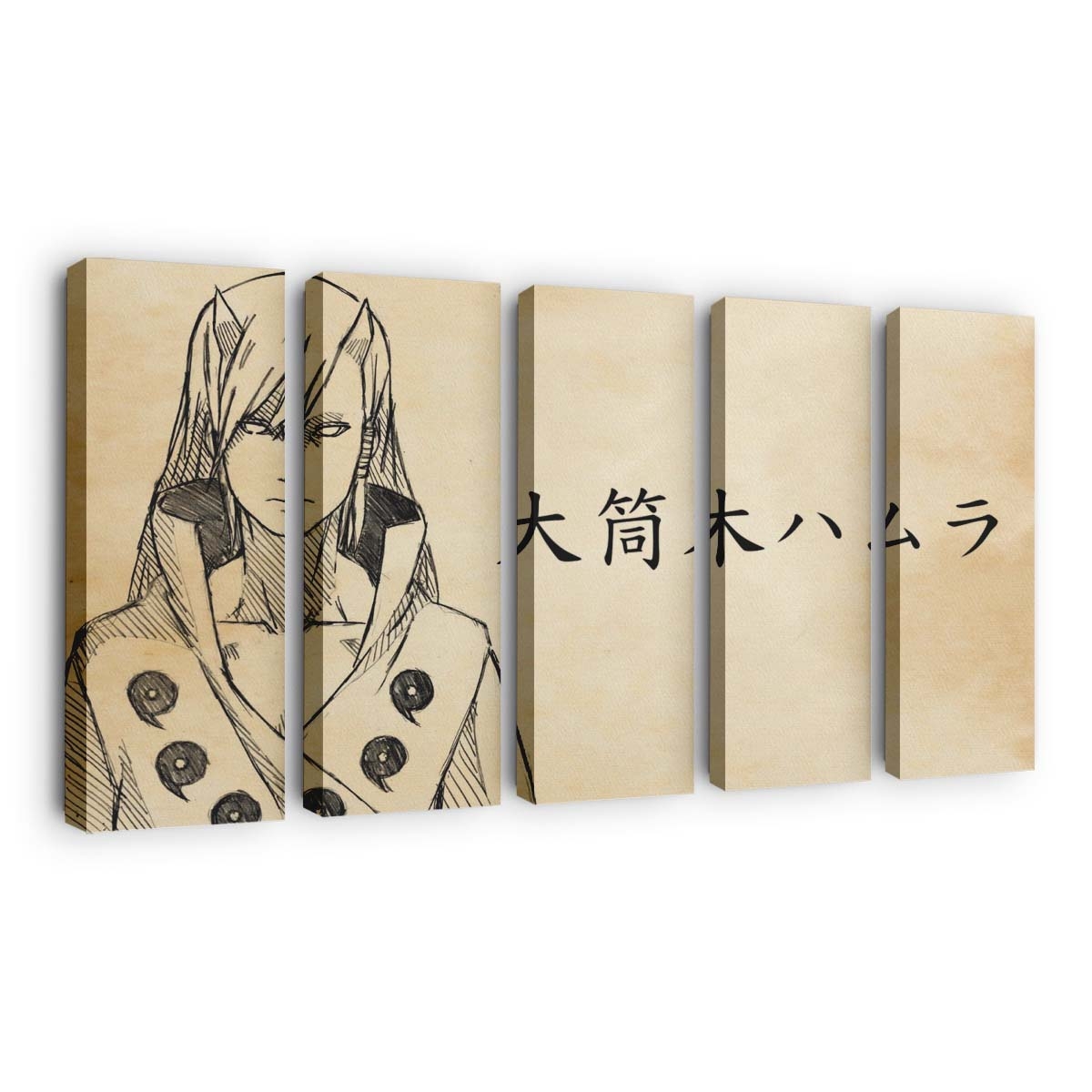 Drawing Cartoon Naruto Shippuuden Writing Calligraphy - Anime Wandbild - Leinwandbild drawingillustrationcartoonnaruto shippuudenwritingcalligraphy