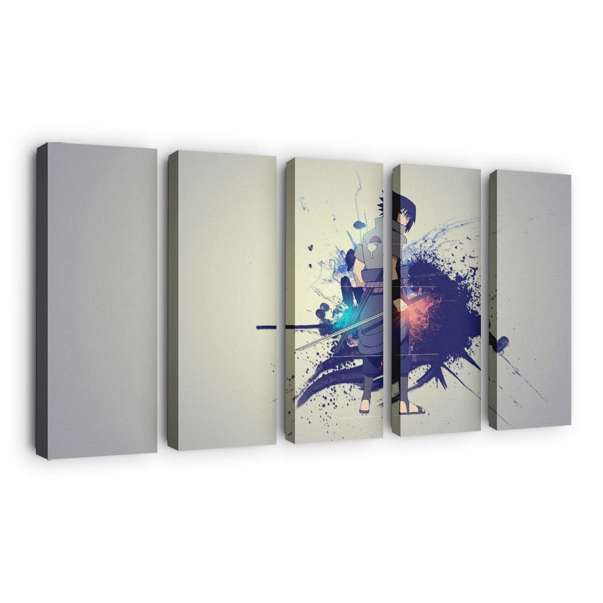 Drawing Naruto Shippuuden Uchiha Sasuke Blue Graphic Design - Anime Wandbild - Leinwandbild drawingillustrationnaruto shippuudenuchiha sasukebluegraphic design