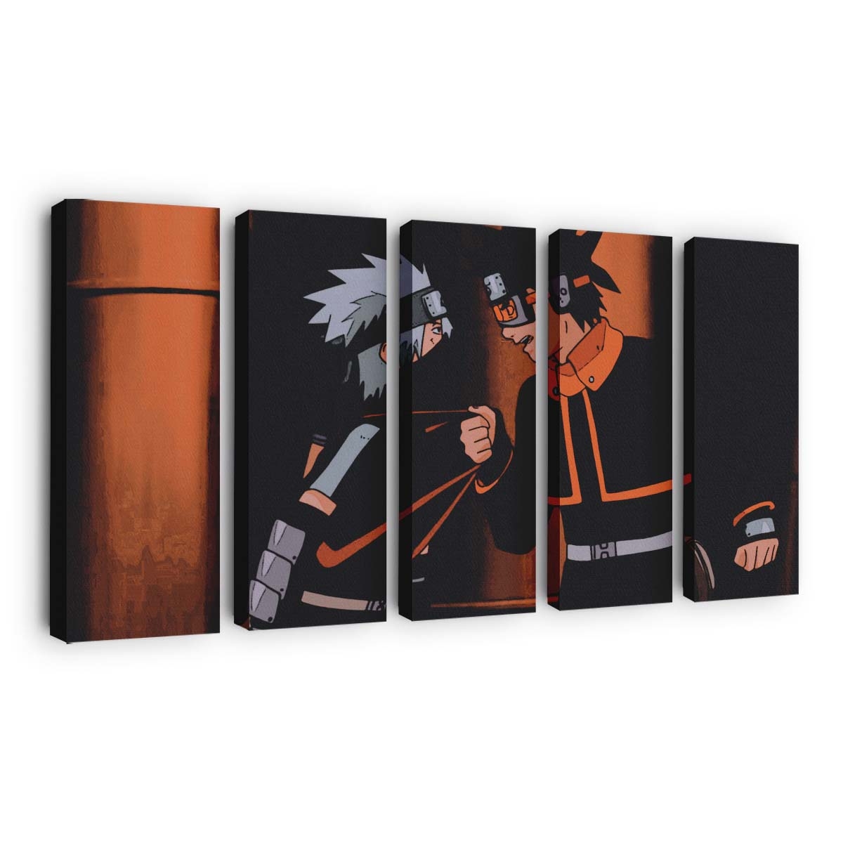 Hatake Kakashi Naruto Anime Uchiha Obito - Anime Wandbild - Leinwandbild hatake kakashinaruto animeuchiha obito