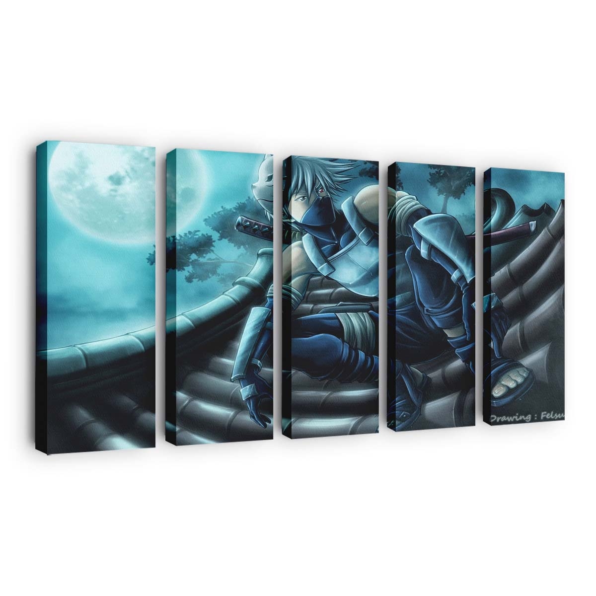 Hatake Kakashi Naruto Shippuuden Mask Anbu - Anime Wandbild - Leinwandbild hatake kakashinaruto shippuudenmaskanbuscreenshotcomputer wallpaper