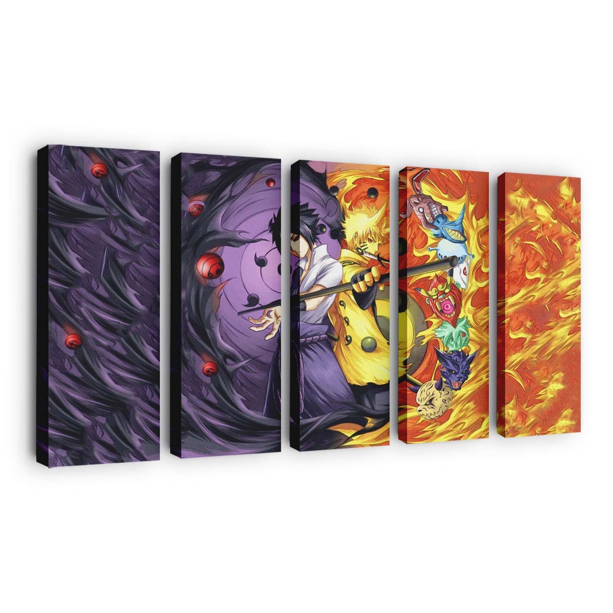 Anime Boys Manga Naruto Shippuuden Sharingan Fire - Anime Wandbild - Leinwandbild illustrationanime boysmanganaruto shippuudensharinganfire