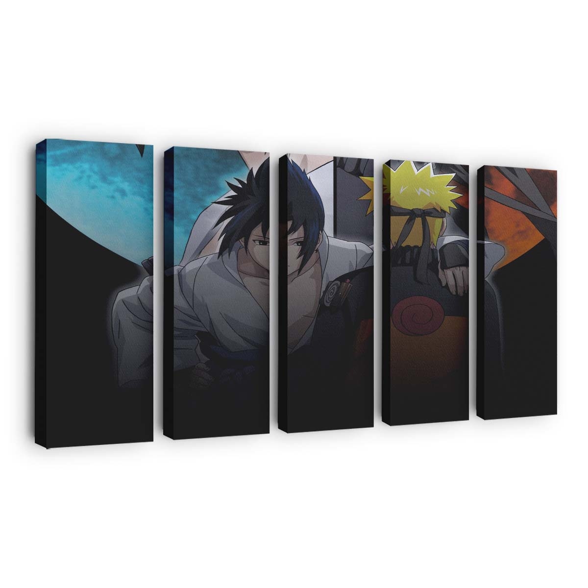 Anime Boys Naruto Shippuuden Uzumaki Naruto Uchiha Sasuke - Anime Wandbild - Leinwandbild illustrationanimeanime boysnaruto shippuudenuzumaki narutouchiha sasuke