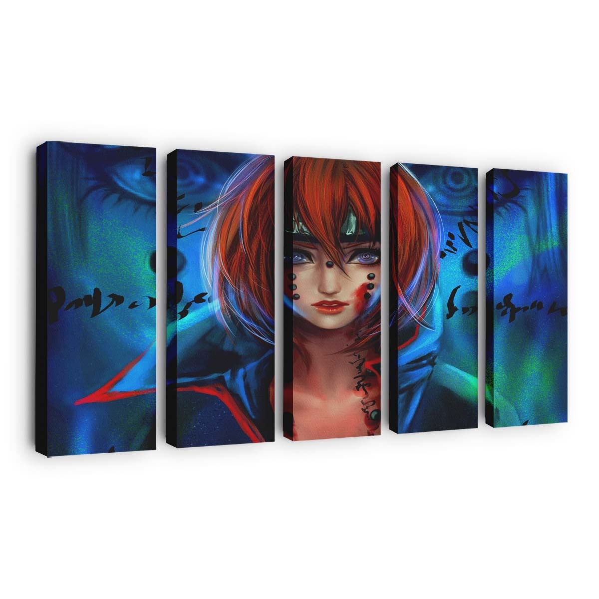 Anime Girls Manga Naruto Shippuuden Redhead - Anime Wandbild - Leinwandbild illustrationanimeanime girlsmanganaruto shippuudenredhead