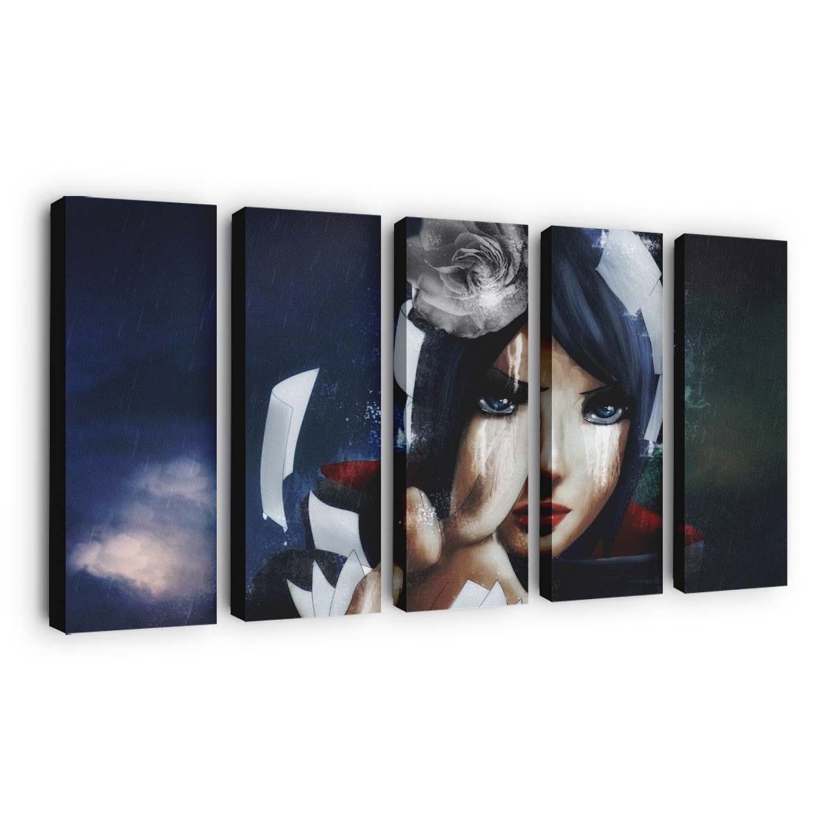 Anime Girls Naruto Shippuuden Blue Hair Flower In Hair - Anime Wandbild - Leinwandbild illustrationanimeanime girlsnaruto shippuudenblue hairflower in hair