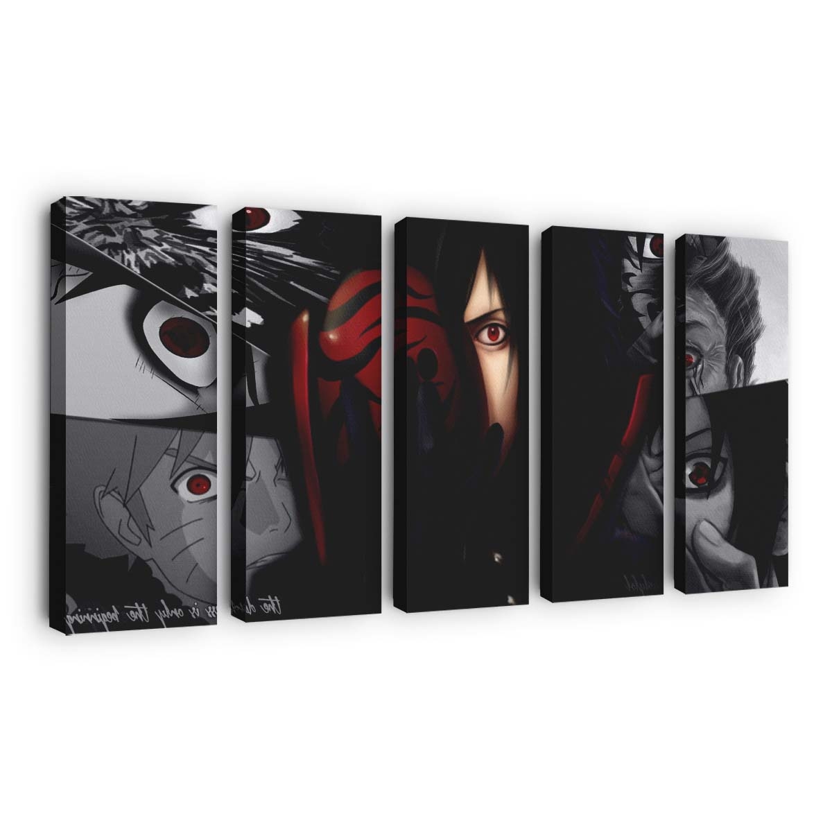 Anime Black Hair Naruto Shippuuden Sharingan Black - Anime Wandbild - Leinwandbild illustrationanimeblack hairnaruto shippuudensharinganblack