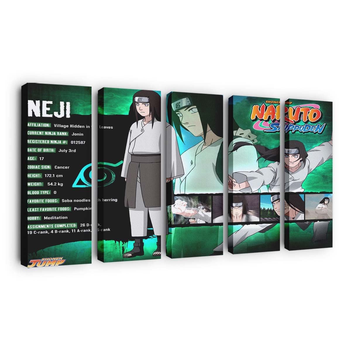 Anime Brunette Cartoon Comics Hyuuga Neji - Anime Wandbild - Leinwandbild illustrationanimebrunettecartooncomicshyuuga neji