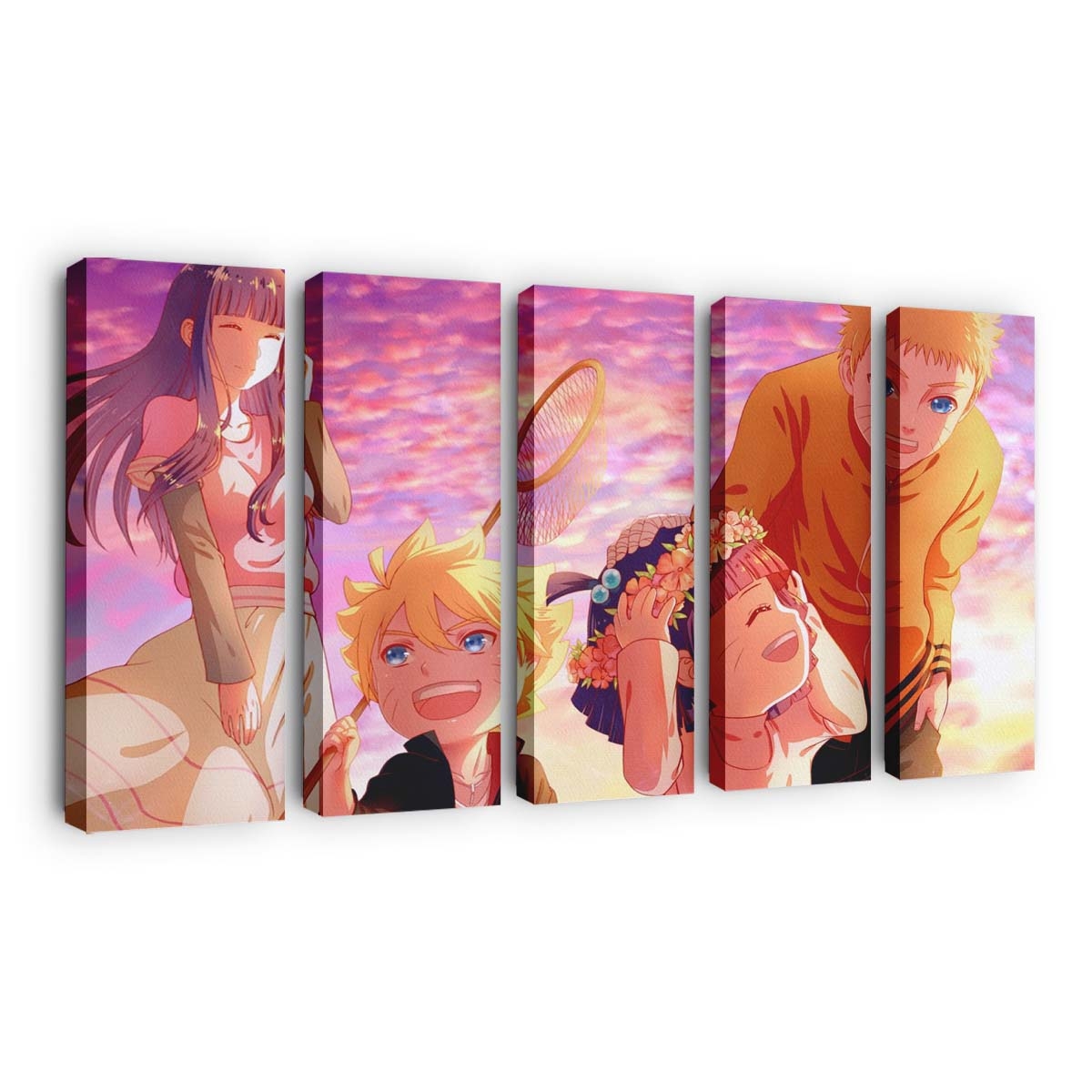 Anime Cartoon Naruto Shippuuden Sunset Families - Anime Wandbild - Leinwandbild illustrationanimecartoonnaruto shippuudensunsetfamilies