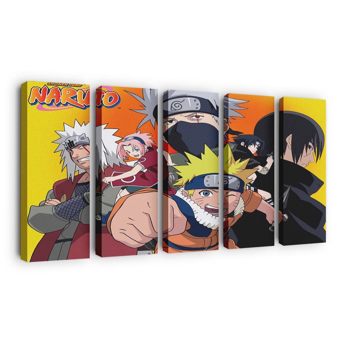 Anime Cartoon Naruto Shippuuden Uzumaki Naruto Hatake Kakashi - Anime Wandbild - Leinwandbild illustrationanimecartoonnaruto shippuudenuzumaki narutohatake kakashi 0001
