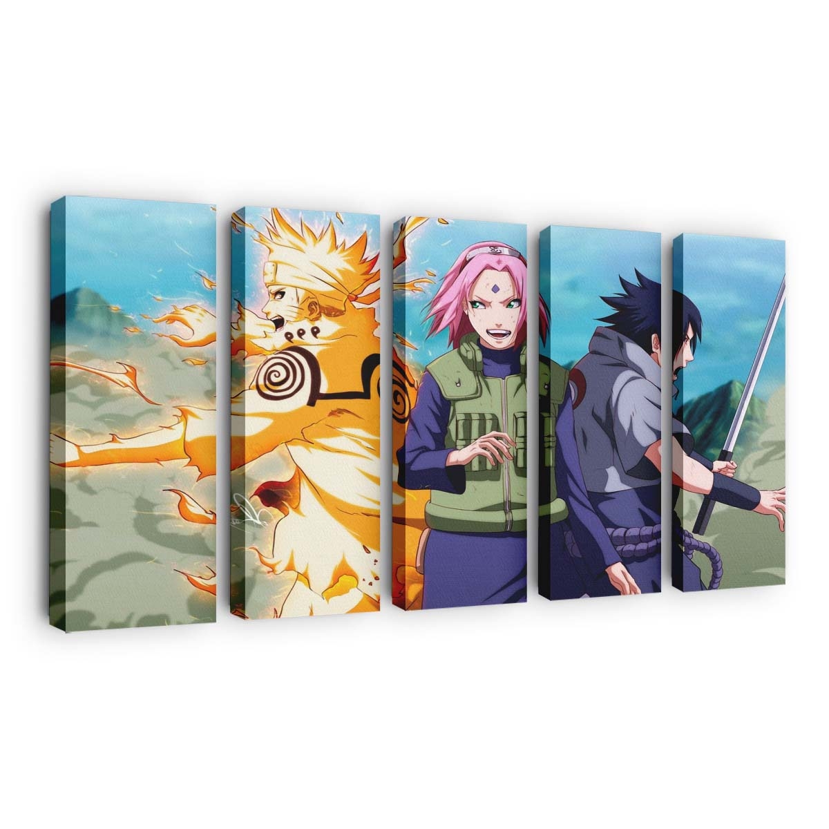 Anime Manga Uzumaki Naruto Haruno Sakura Uchiha Sasuke - Anime Wandbild - Leinwandbild illustrationanimemangauzumaki narutoharuno sakurauchiha sasuke