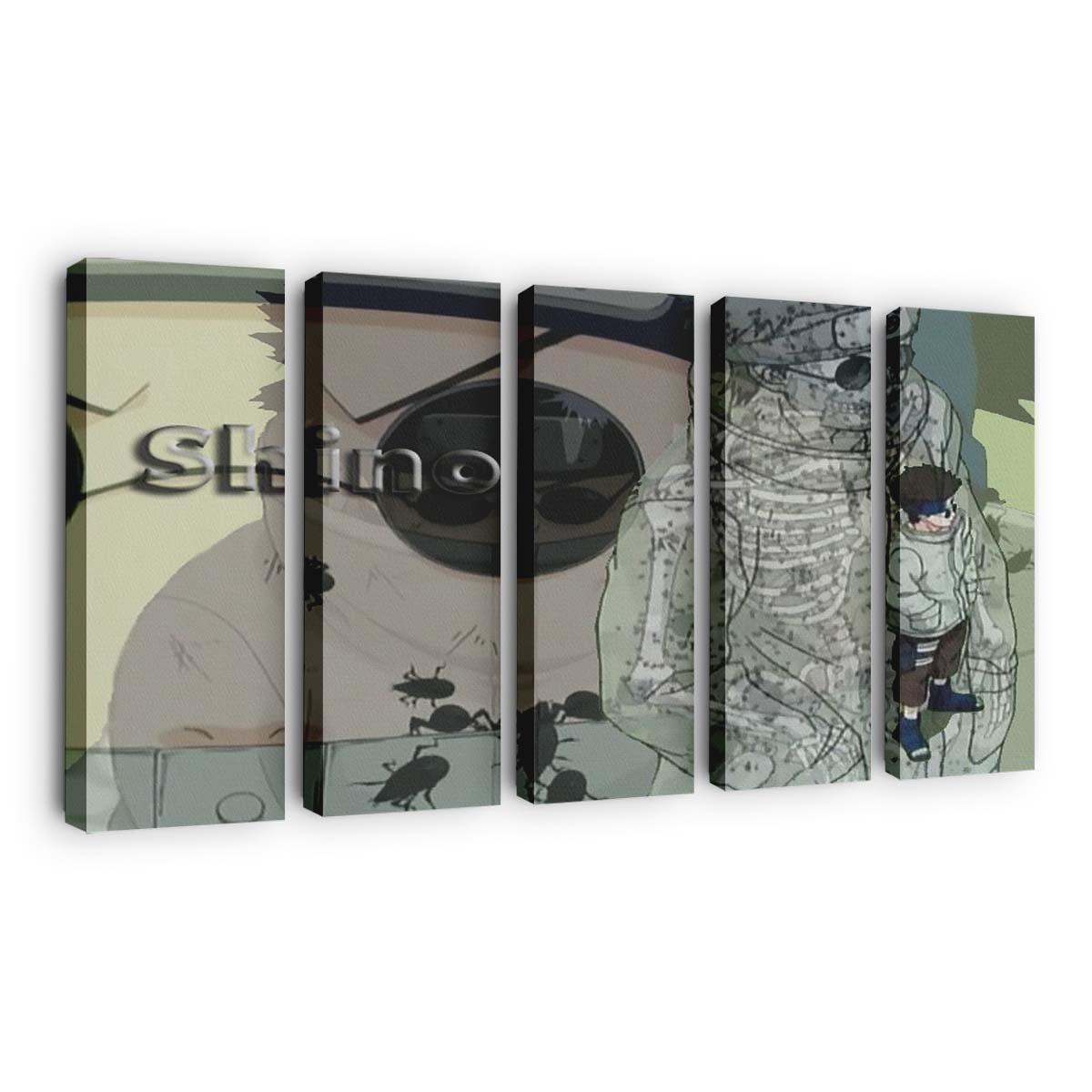 Naruto Shippuuden Person Soldier Insect Aburame Shino - Anime Wandbild - Leinwandbild illustrationnaruto shippuudenpersonsoldierinsectaburame shino