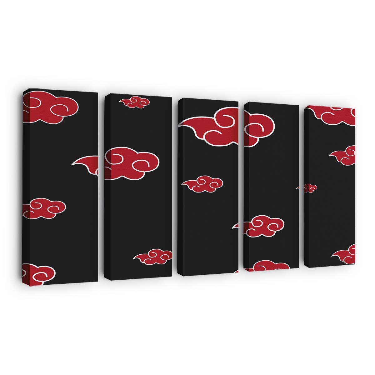 Red Pattern Naruto Shippuuden Circle Heart - Anime Wandbild - Leinwandbild illustrationredpatternnaruto shippuudencircleheart