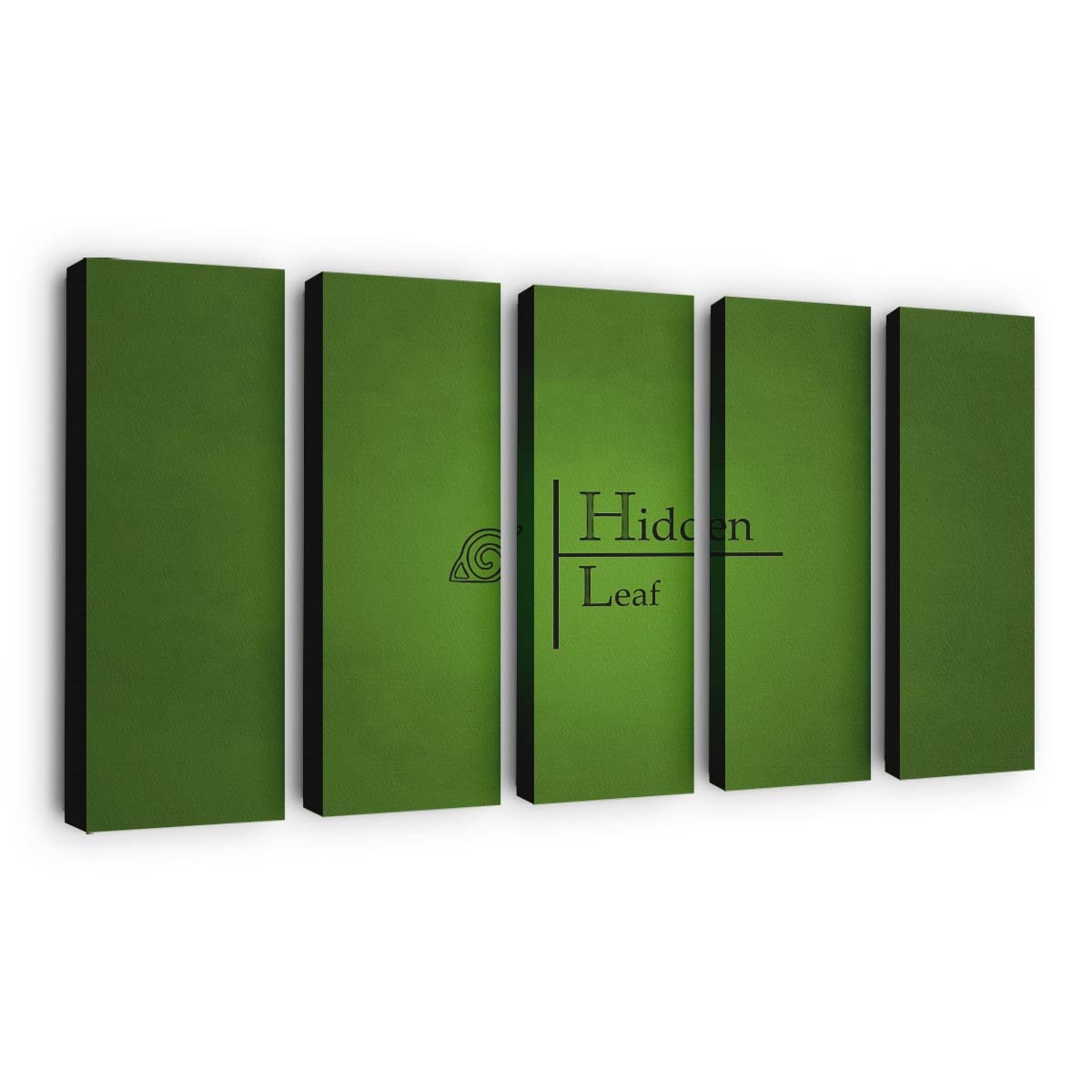 Minimalism Text Logo Naruto Shippuuden Circle Green - Anime Wandbild - Leinwandbild minimalismtextlogonaruto shippuudencirclegreen