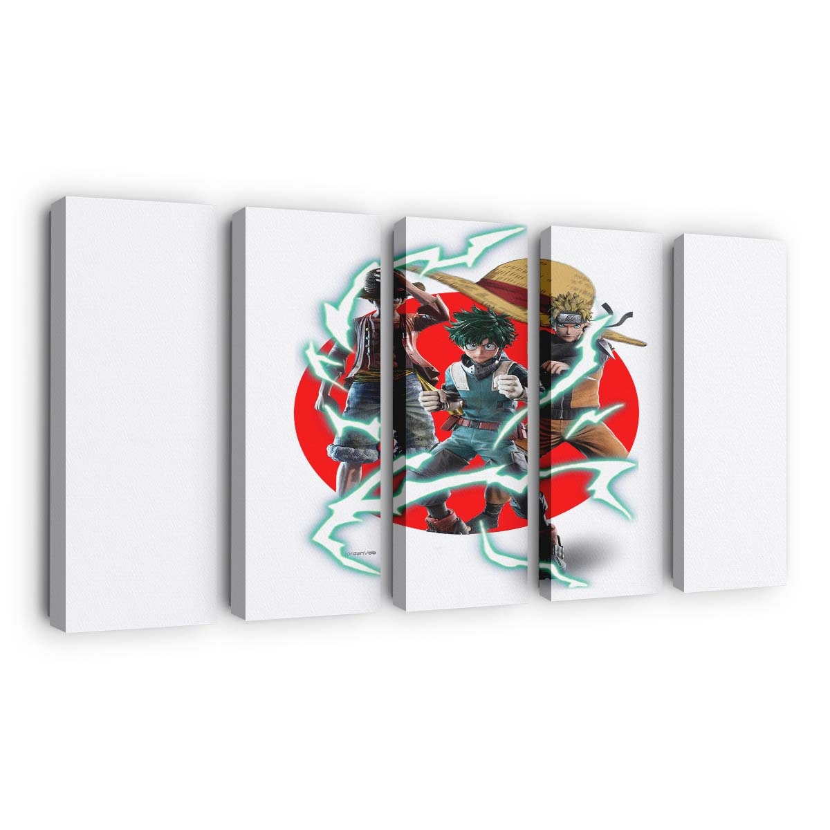 Monkey D Luffy Manga Naruto Anime Izuku Midoriya - Anime Wandbild - Leinwandbild monkey d luffymanganaruto animeizuku midoriya